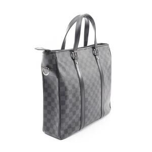 Louis Vuitton Tadao NM Tote Bag Leather Graphite Black Pattern